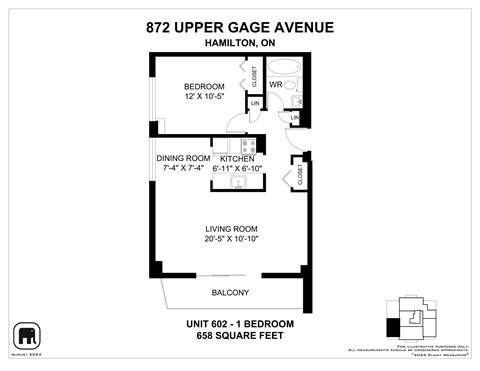 A floor plan for an apartment at 872 Upper Gage Avenue in Hamilton, ON.